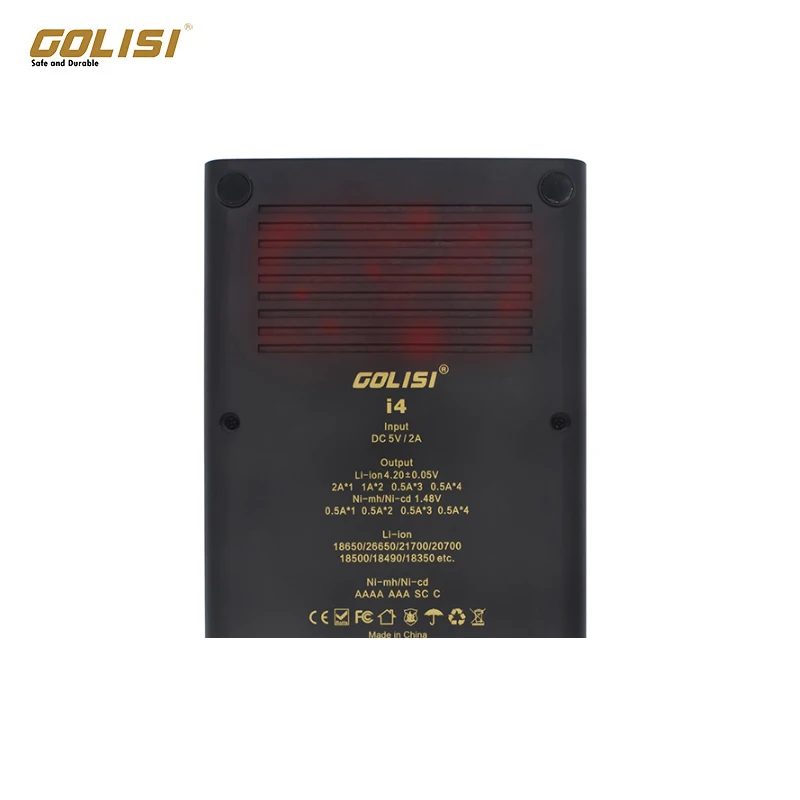 Умное зарядное устройство GOLISI i4 с ЖК дисплеем быстрая зарядка USB 2 А 18650 26650 20700|ЗУ