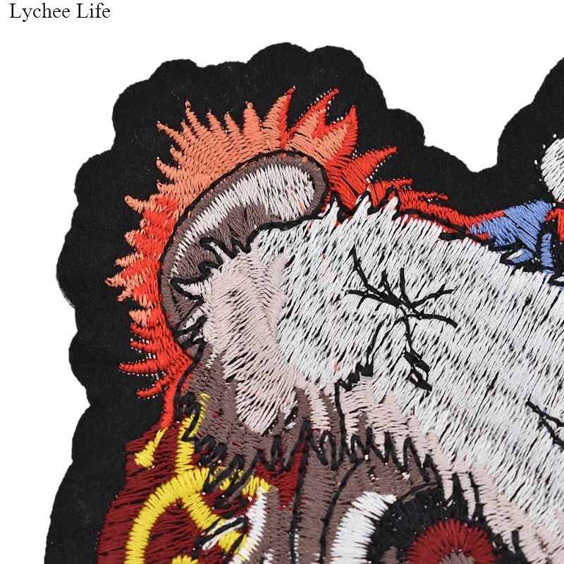 Lychee жизнь большой 25 см танцы лев тигр животное патч для аппликация на одежду DIY шляпа пальто платье аксессуары тканевая наклейка Anima