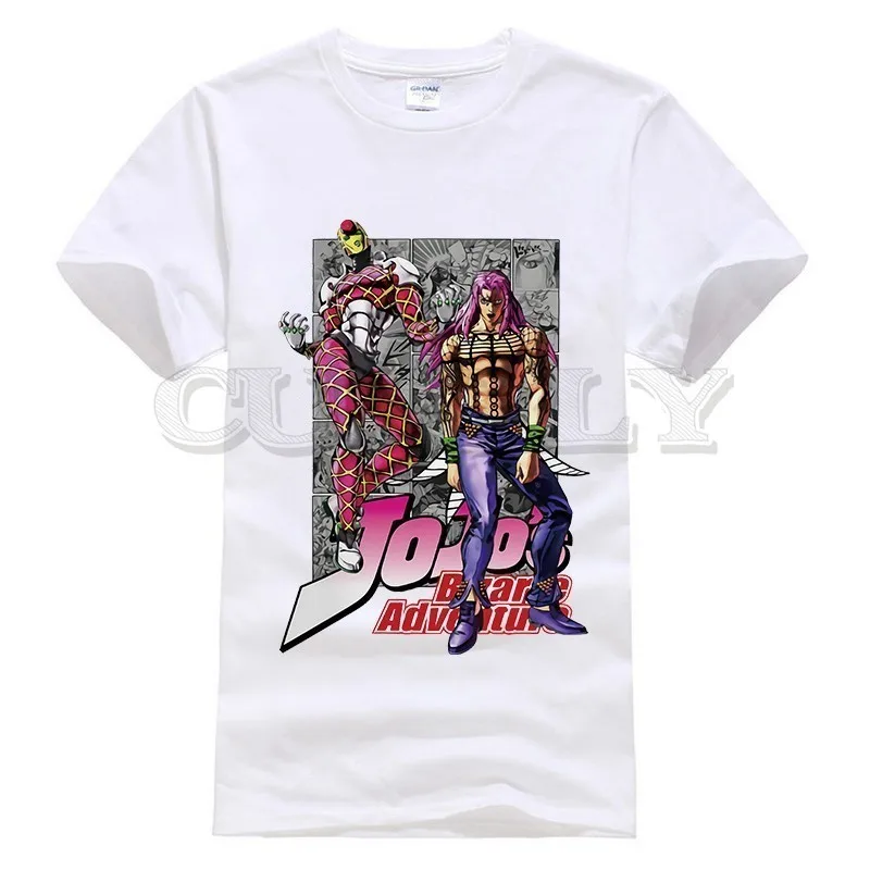 

2019 New T-shirt Print Jojo Bizarre Adventure Thsirt Large Size Japan Anime Cartoon Summer Dress Men Tee Cotton Funny T Shirt