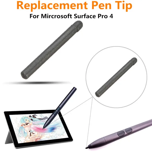 

for Microsoft Surface Pro 4 Peplacement Pen Tip Black Super Sensitive Flowing Writing Fell Accurate No Screen Scratches Long-use