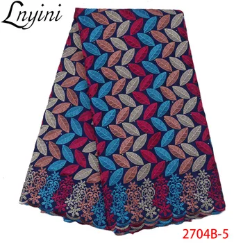 

African Cotton Swiss Voile Lace for Man High Quality Swiss Voile Lace in Switzerland African Dry Lace Fabric with Stones L2704B