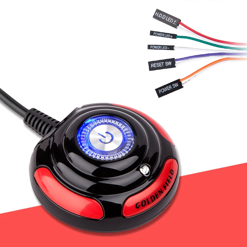 

USB Desktop Switch Power Computer PC Reset Cable Case LED ATX HDD Port Switch Button Supply Computer (China) New Mechanical
