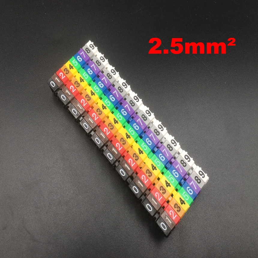 100 шт./лот 0 9 0123456789 2.5mm2 арабские цифры M Тип CAT 6 зажим сетевой Ethernet провод номер