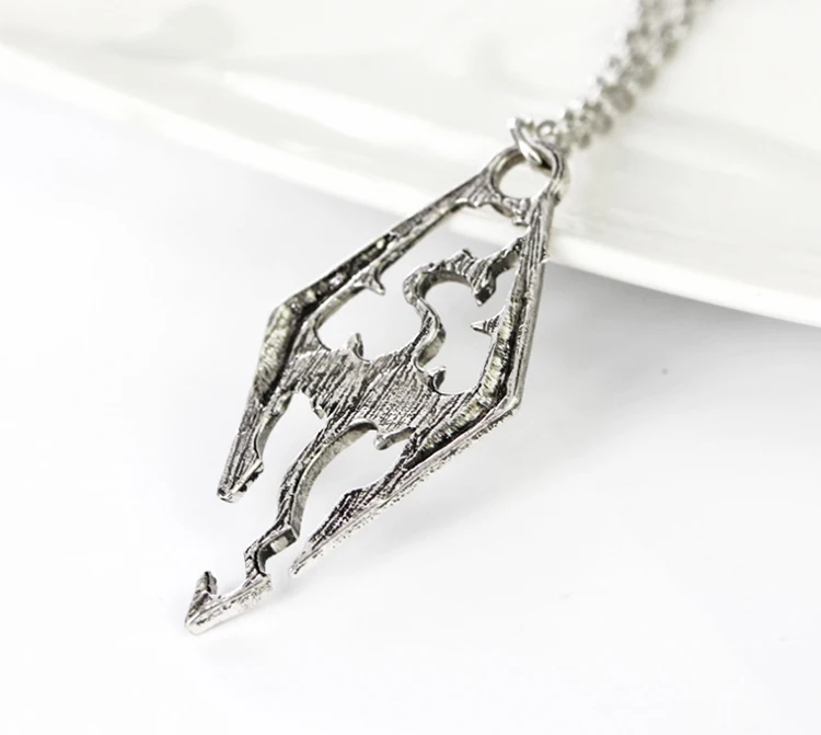 ZRM модное винтажное Очаровательное ожерелье с подвесками в форме динозавров Skyrim Elder Scrolls Dragon кулоны винтажное ювелирное ожерелье для мужчин и женщин