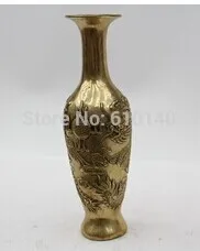 

Chinese Bronze Statue Sculpture Collectible Artwork Dragon And Phoenix Vase T020