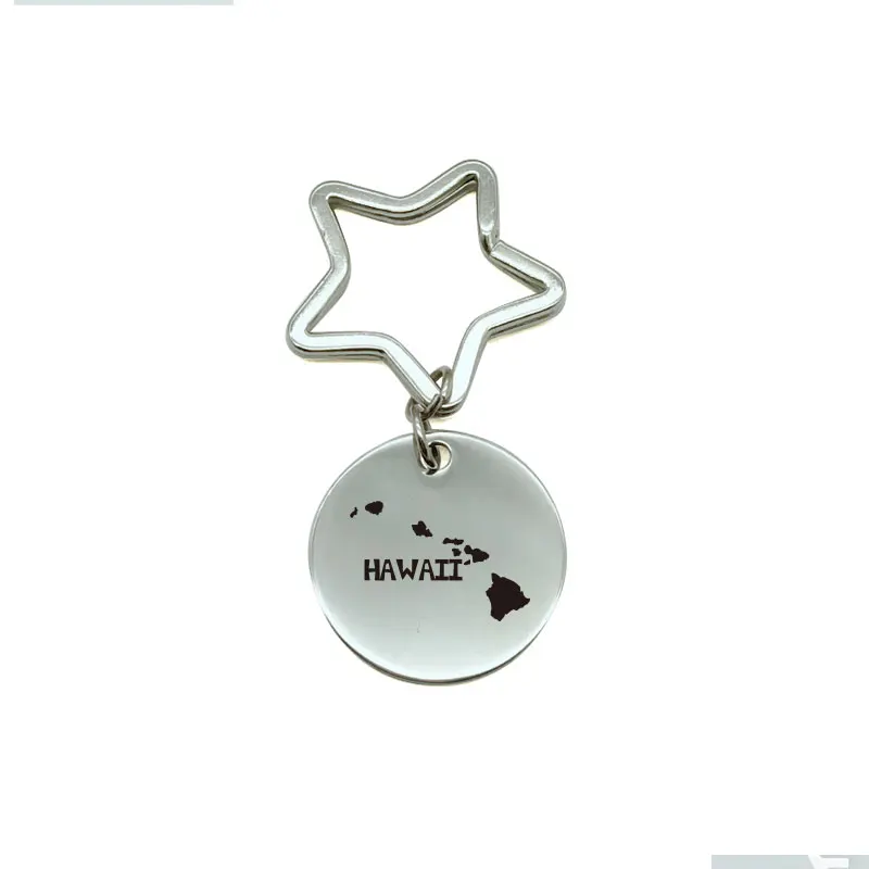Personalized Creative Hawaii keychain DIY bag Pendant Key Chain Holder Car Keyrings Men Women household ring c5-0455 | Украшения и