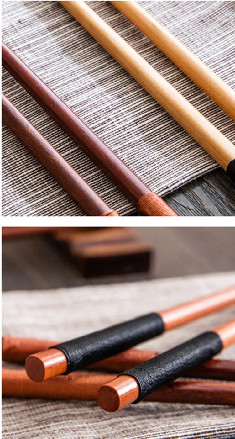 2 пары! Многоразовые натуральные железные деревянные китайская палочка для еды, заостренные японские противоскользящие палочки для еды, набор, подарочная посуда для взрослых детей