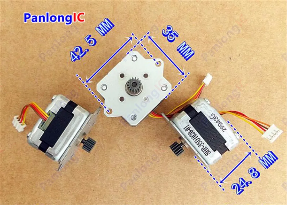 2-фазный 4-свинец 35 мм 7,5 V шаговый двигатель с высоким крутящим моментом с 8,5 мм 15 зубы ременный шкив