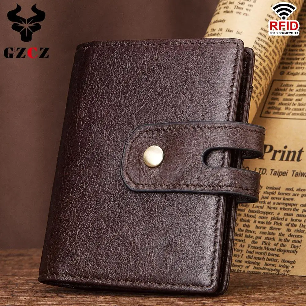 GZCZ Rfid кожаный держатель для кредитных карт кошелек многофункциональный ID