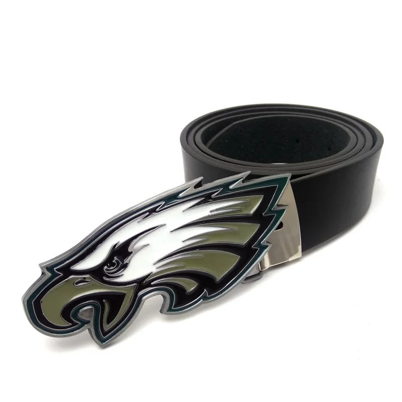 Super Bowl team Philadelphia Eagles belts for jeans Black Pu leather