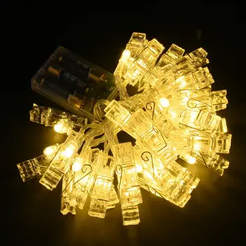

2M LED Card Photo Clip String Lights Colorful Crystal Festival Party Wedding Fairy Lamp Home Decoration Night Lights