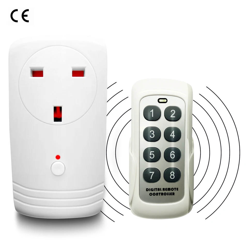 

UK Plug Adapter Socket RF 433MHz Transmitter Switch Save Energy Wireless Socket With Remote Control Outlet For Smart Home