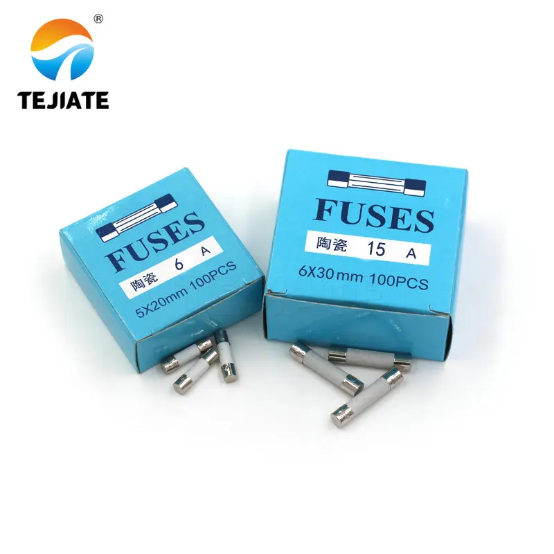 Ceramic Fuse 10pcs 5mm x 20mm 5X20 6x30 T1A-30A 250V for Car Microwave Oven