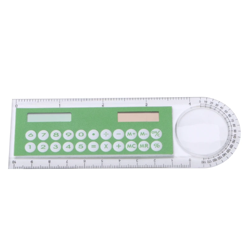 Pocket Calculator for Student Colorful Student Ruler Mini Portable Calculator Office Stationery - Цвет: Зеленый