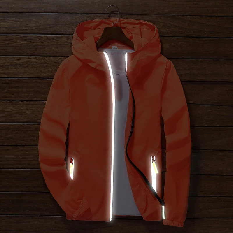 Oversize Men Windproof Cycling Jackets Male Male's Zip Thin Coat 2018 Autumn Sport Outdoor Hooded Waterproof Jackets Sportwear