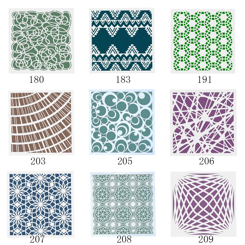 

9 pcs 13 cm DIY Crafts Layering Background Stencil for Painting Scrapbooking Embossing Gift Paper Cards Template Tool