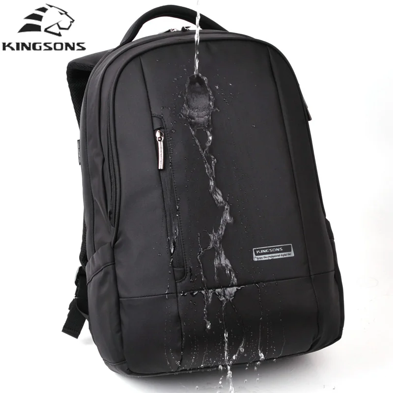 

Kingsons 15.6 inch Laptop Computer Backpack Black Business Men Backpack School Bag for teenagers Waterproof Travel Backpack 2018