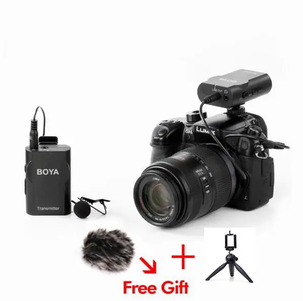 

BOYA BY-WM4 Wireless Lavalier Microphone system for Canon Nikon Sony Panasonic DSLR Camera Camcorder iphone android smartphone