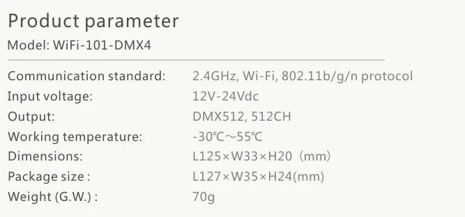 Светодиодный WiFi в DMX512 конвертер контроллер; DC12-24V вход; DMX512 выходной сигнал светодиодный RGB контроллер полосы Wifi-101-DMX4