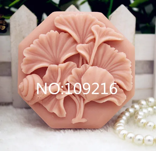 New Product!!1pcs Snail and Ginkgo Leaf (zx328) Silicone