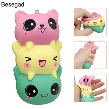 Besegad 11,5 см Kawaii Kitty Panda Kat кошка Медведь Squishy Squishi игрушка замедлить рост для снимает стресс беспокойство украшения реквизит