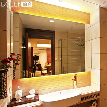 

On Sale High End Modern Simple 50*70/60*80cm Waterproof Antifog Led Light Mirror For Bathroom Hotel 80-265v 1193