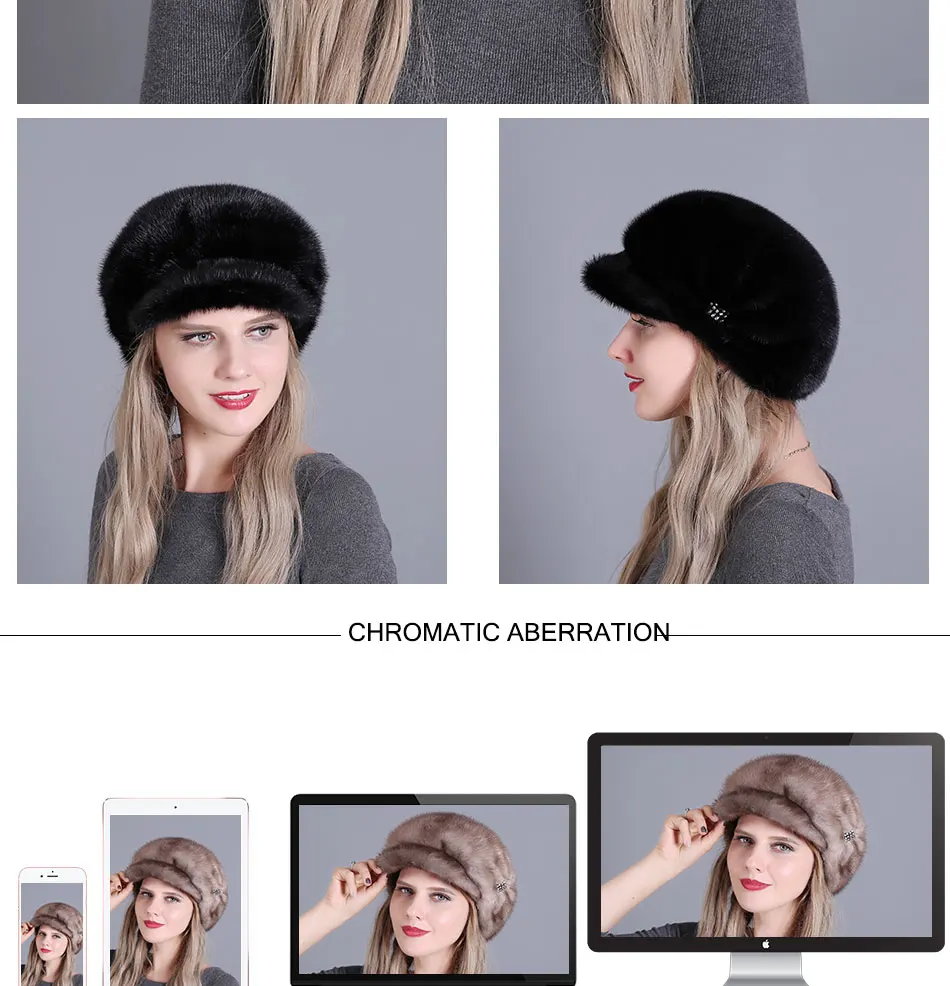 Новая высококачественная шапка из русской соболиной норки с полями осень и зима Jurchens цельная теплая меховая шапка