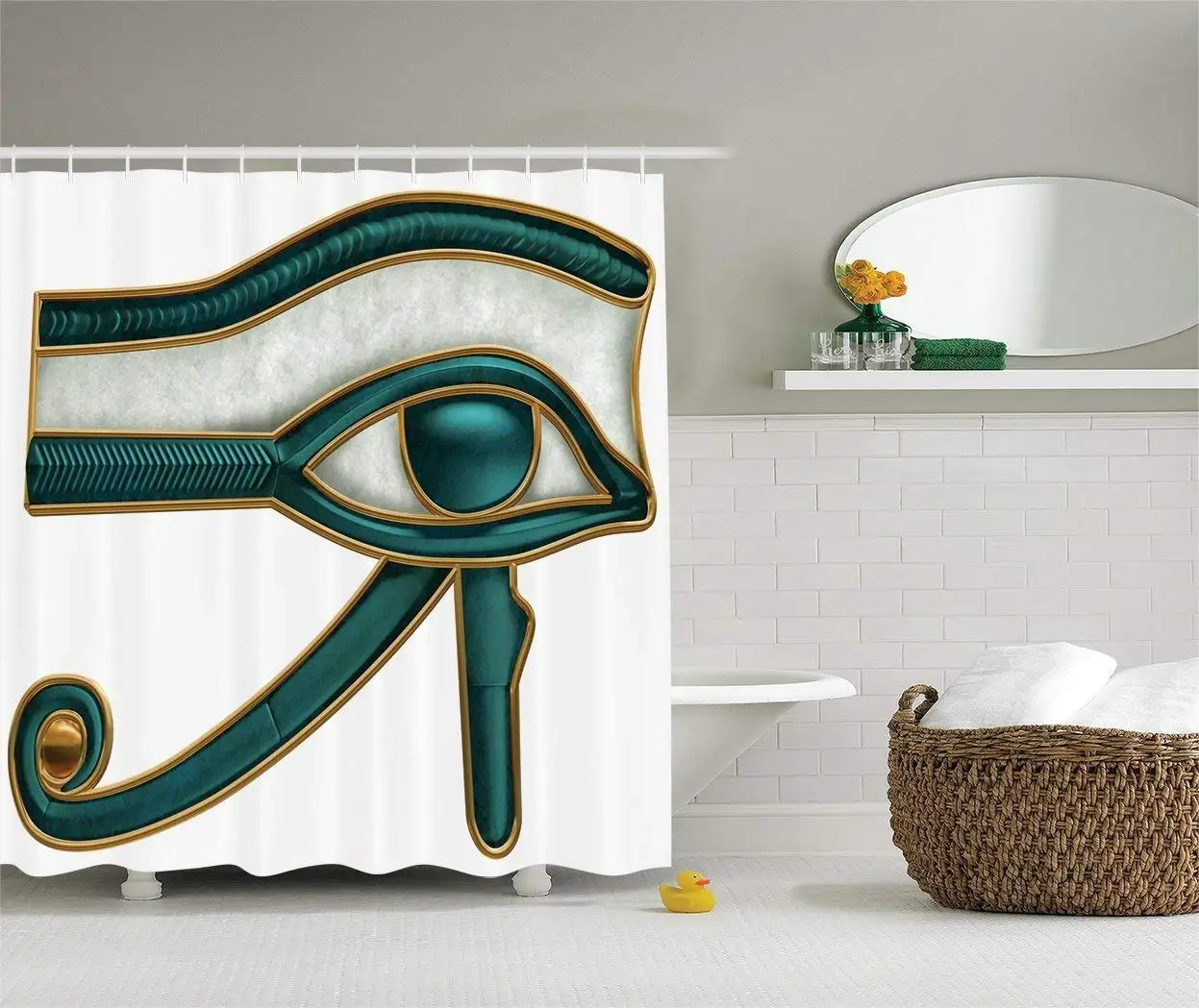 Egyptian Shower Curtain Eye Pattern Ancient Egyptian Symbol of