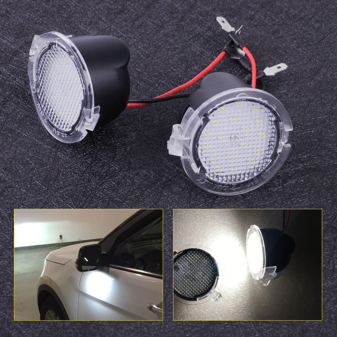 CITALL LC07001 2pcs High Power White LED Under Side Mirror Puddle