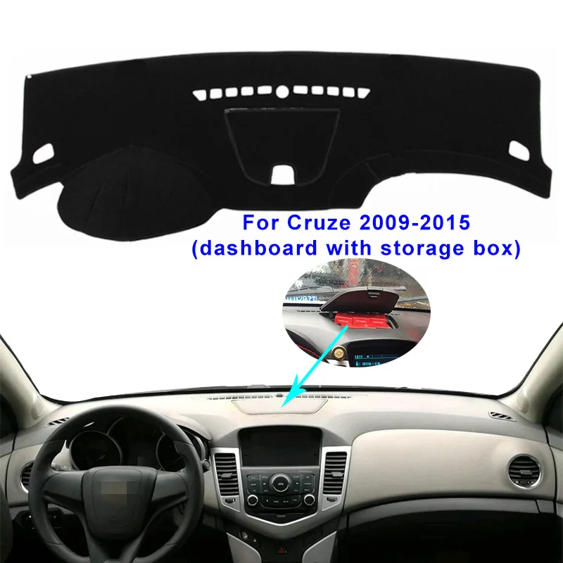 Подходит для Chevrolet CRUZE 2009 2010 2011 2012 2013 приборной панели крышки Dashmat Коврик Анти-УФ козырек от солнца инструмент ковры - Название цвета: Type2 With Storage