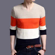 Jbersee хлопок модный свитер Для мужчин Slim v-образным вырезом с длинными рукавами Для мужчин S трикотажный пуловер Для мужчин свитер Hombre