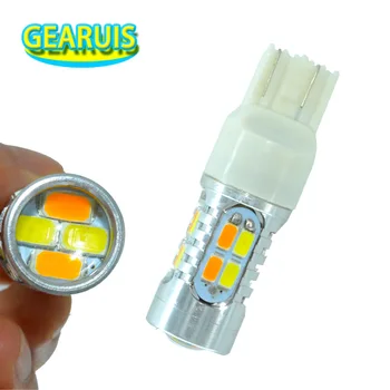 

10X High Power T20 7443 20 SMD 5730 5630 LED Dual Color Cold White to Amber Switchback LED Drive DRL Turn Signal Light 12V DC