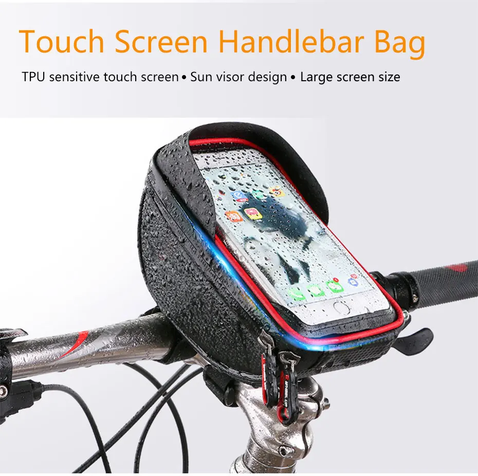 Sale Bicycle Bag Waterproof Phone Holder Bike Bag 6 Inch Touch Screen Phone Holder Bicycle Handlebar Bags Bycicle Accessories 0