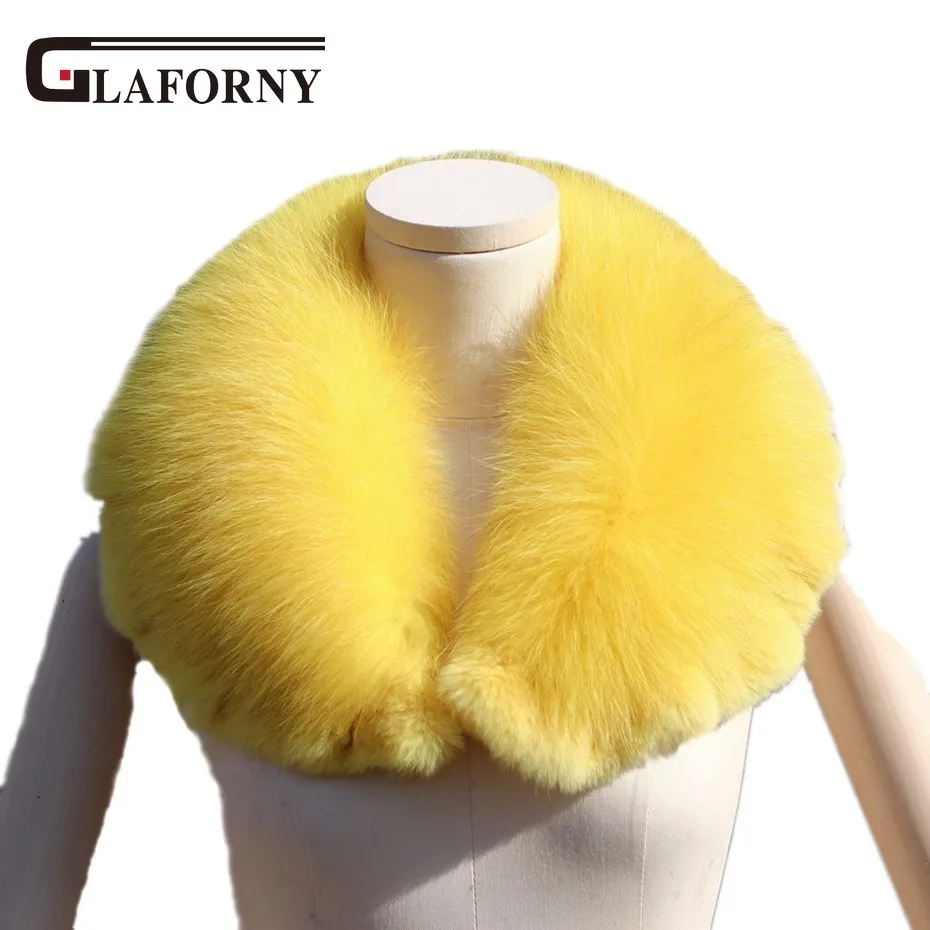 FXFURS 2020 Модный Новый женский меховой воротник из лисьего меха с круглым вырезом на