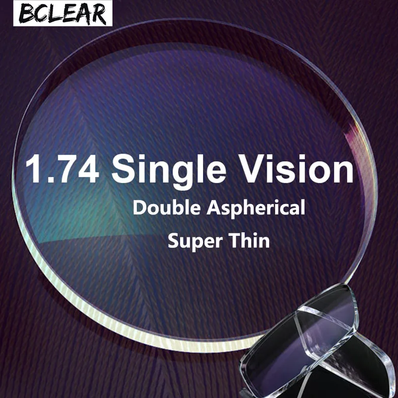 BCLEAR 1.74 Double Aspherical Diopter Lenses High Index Super Thin