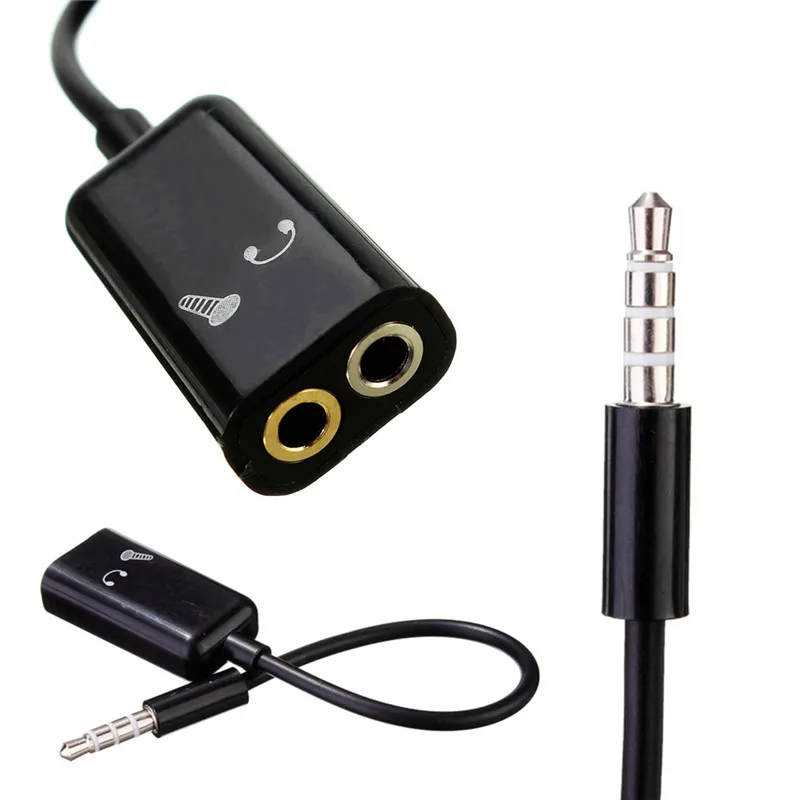 

3.5mm 4Pole Splitter Stereo Audio Male to Earphone Headset + Microphone Adapter Phone For Musical Instruments Parts Accessories