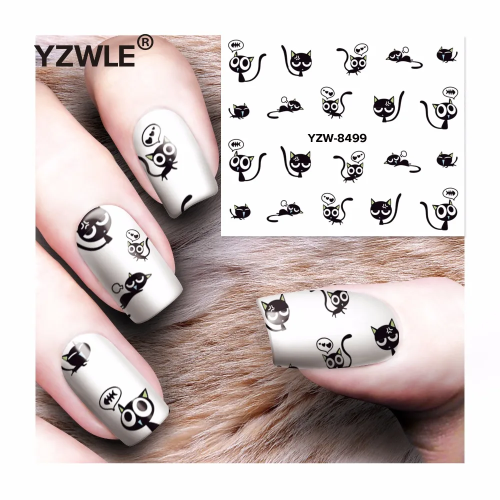 

YZWLE 1 Sheet DIY Decals Nails Art Water Transfer Printing Stickers Accessories For Manicure Salon YZW-8499