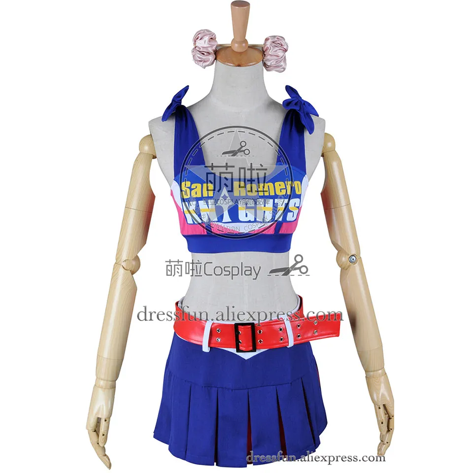 Lollipop Chainsaw Cosplay Juliet Costume Blue Skirt Outfits Full Set
