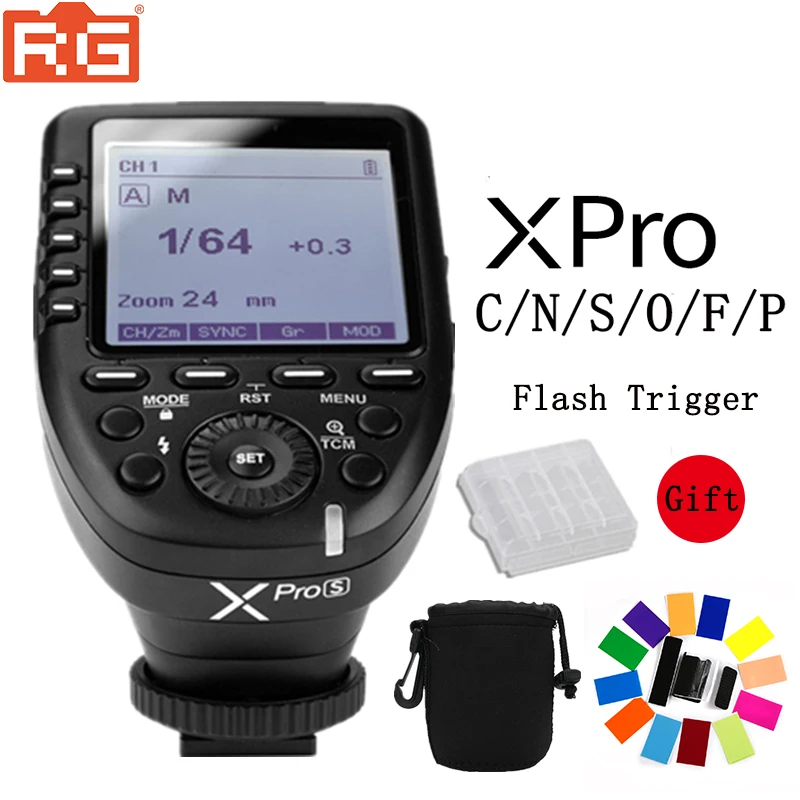 

Godox XPro-C/N/S/F/O/P Flash Trigger Transmitter with E-TTL II 2.4G Wireless X System HSS for Canon Nikon Sony Fuji DSLR Camera