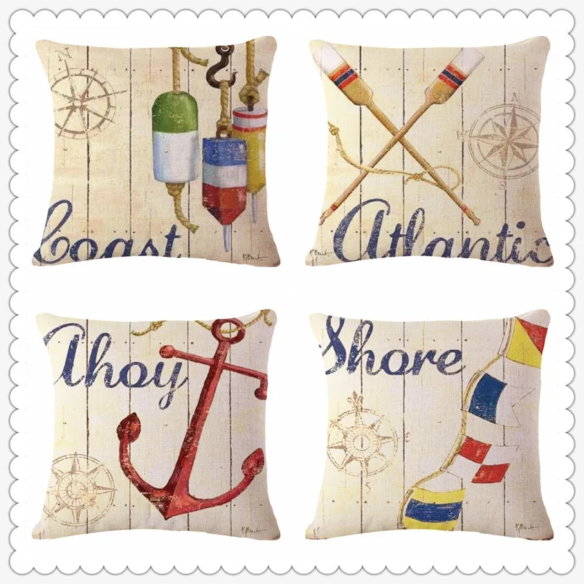 Droping cotton linen pillow pillow hand painted illustration cushion