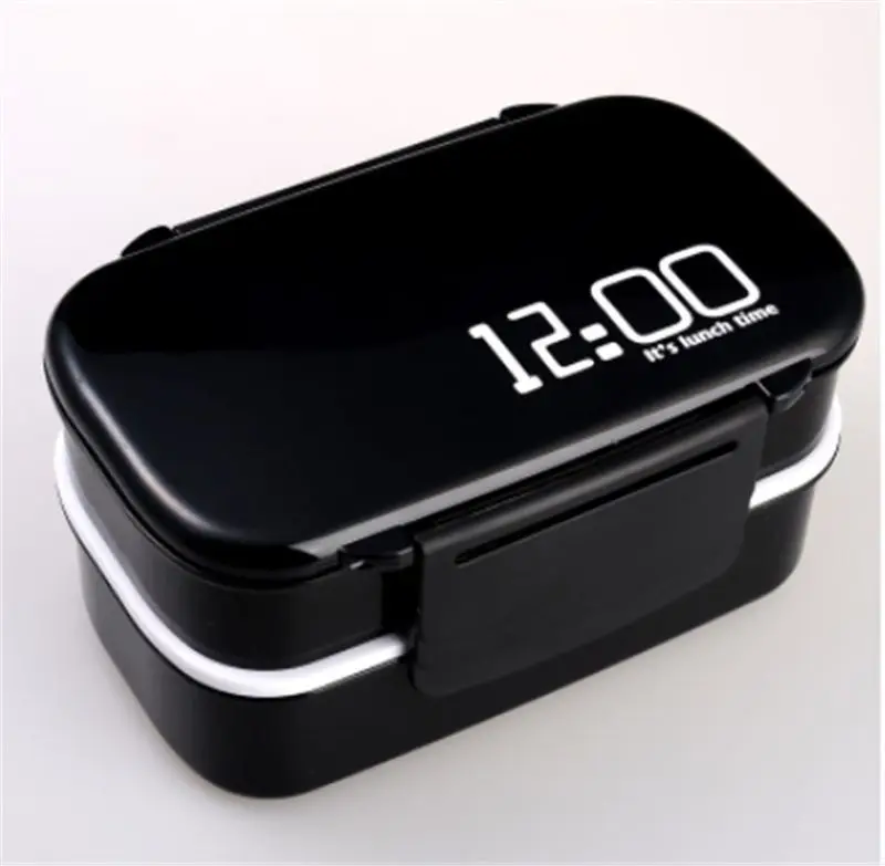 Бесплатная доставка 12:00 часы 2 слойный Ланч бокс Bento 1 4l микроволновые коробки