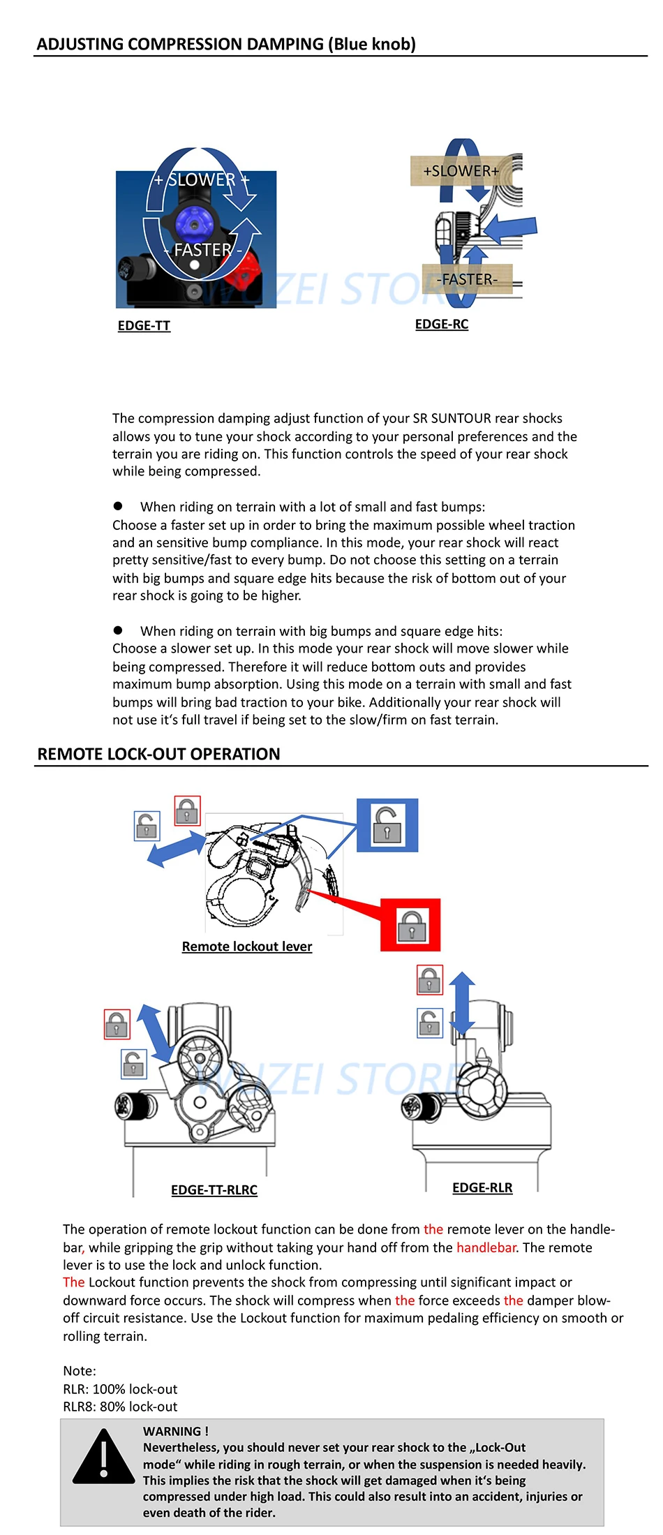 Sr Suntour Suspension Downhill Mtb Bicycle Trash Air Shock Absorber Hydro Speed Lock Bicycle Shock Rear Parts