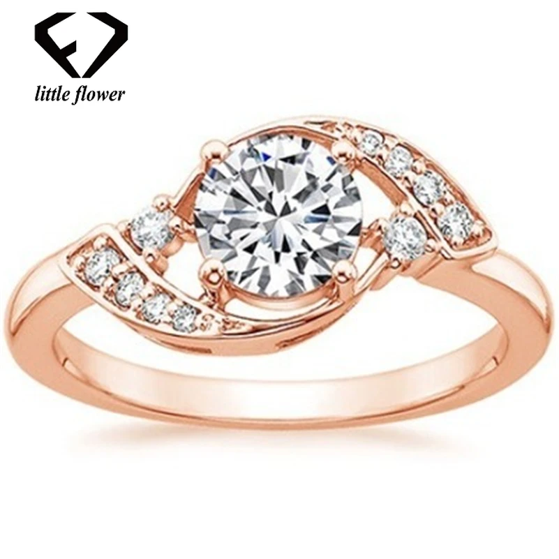 

14K Rose Gold Zircon Diamond Ring Prom Jewelry 925 Sterling Silver Anillos De Bizuteria Diamante Gemstone Engagement Rings Party