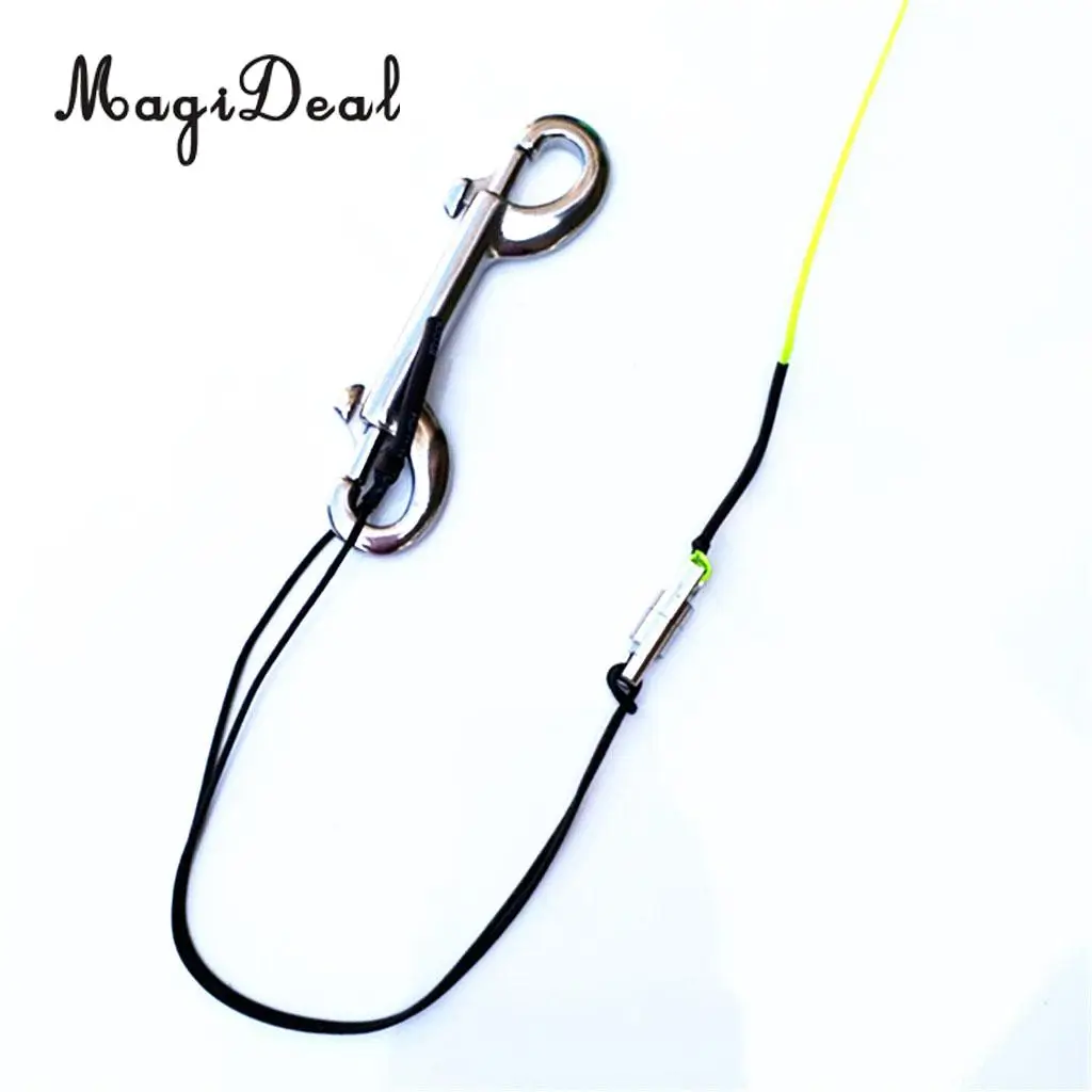 MagiDeal Blue Aluminum Alloy Compact Finger Reel Tech Spool & 20m Line Bolt Snap for Scuba Diving Snorkeling Applications