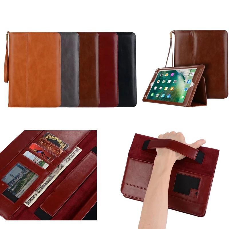 

For Apple new ipad 2017 A1822 A1823 Genuine Leather for iPad Pro 9.7 Smart Cover Stand Luxury Cases For ipad 5 Air ipad 6 Air 2