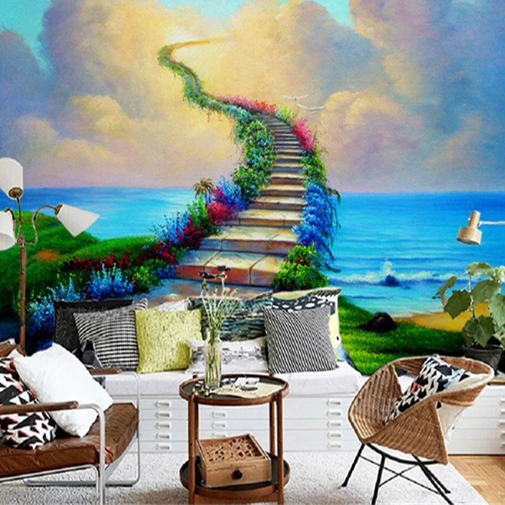 Buy HD 3D Hand Painting Wallpaper Mural for Living