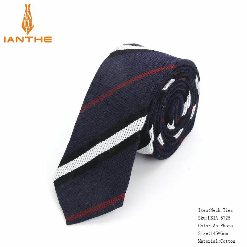 Модный галстук, классический мужской галстук в полоску, Повседневный хлопковый костюм, галстук-бабочка на шею, мужские деловые Узкие галстуки, цветной галстук - Цвет: Photo Color
