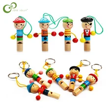 1 шт. деревянный, детский игрушечный свисток Пираты музыкальные игрушки красочный брелок прекрасный инструмент игрушки музыкальный подарок для девочек мальчиков ZXH