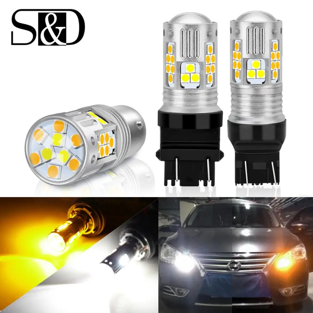 

Switchback BAY15D 1157 P21/5W 36 LED T20 W21/5W 7443 Led T25 3157 P27/7W DRL Turn Signal Dual Color Auto Bulb Amber White Lamp