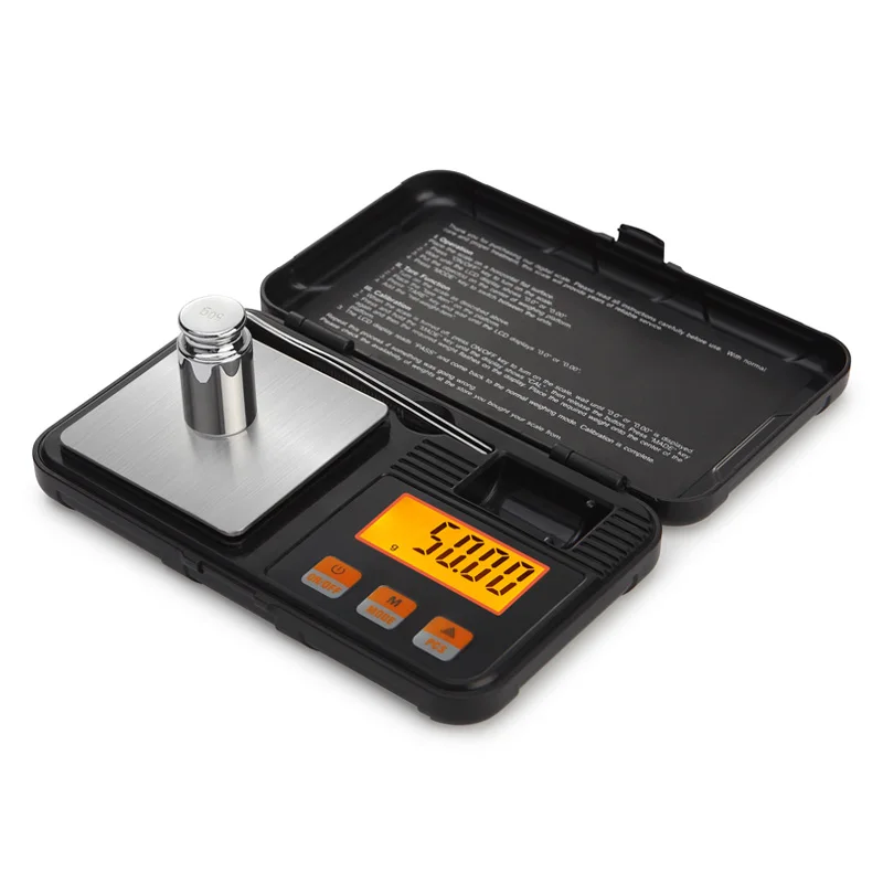 

200g 0.01g Mini Precision Digital Scales for Gold Sterling Silver Jewelry weight Balance With 50g weights and tweezers